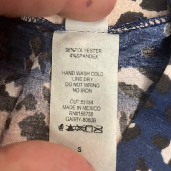 Honeyme Women's Mixed Print Top V-Neck 3/4 Sleeve Multicolor Size Small - Picture 9 of 9